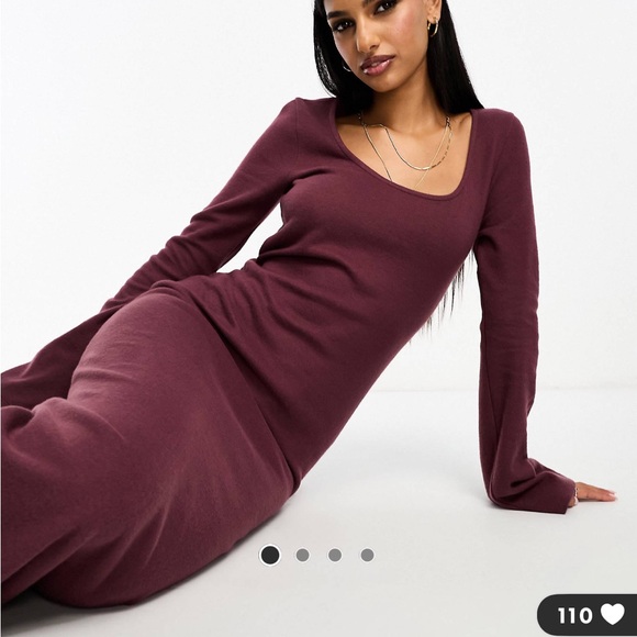 BLACK ASOS soft scoop neck maxi dress - Picture 2 of 6